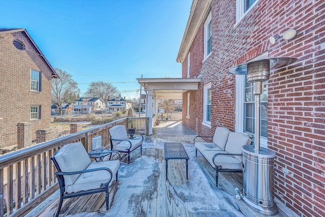 exterior space with an outdoor living space