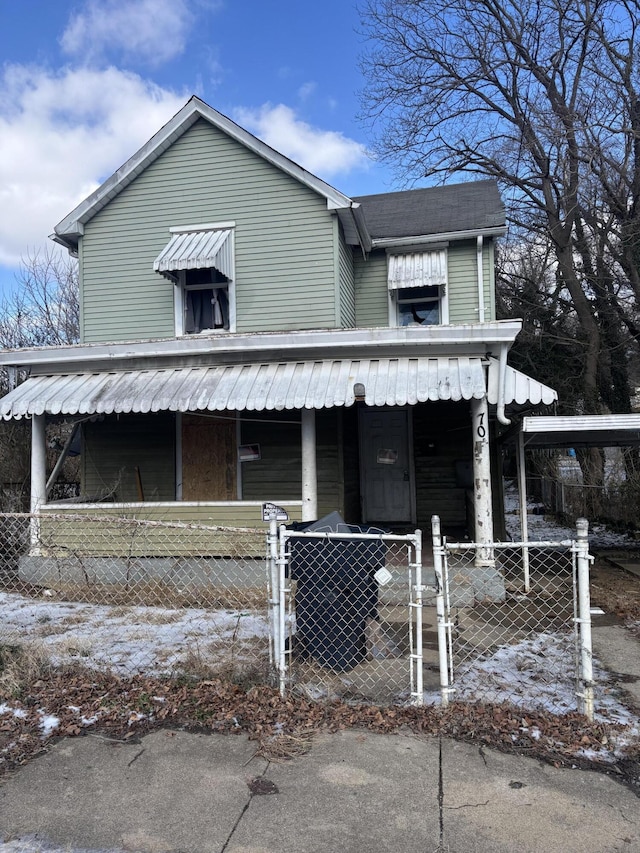 view of front facade with covered porch