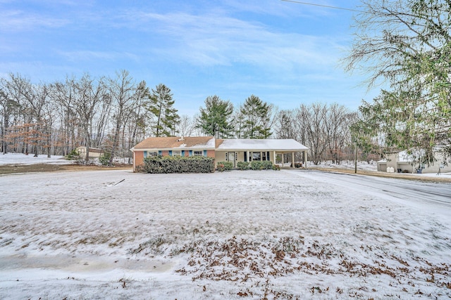 view of single story home