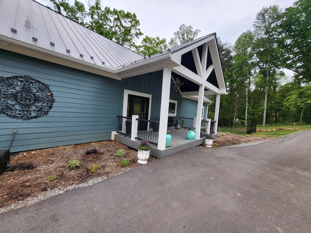 exterior space featuring covered porch