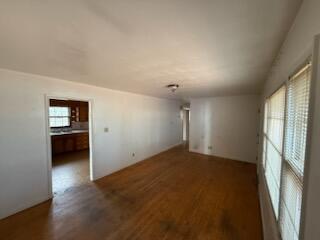 empty room featuring dark hardwood / wood-style flooring