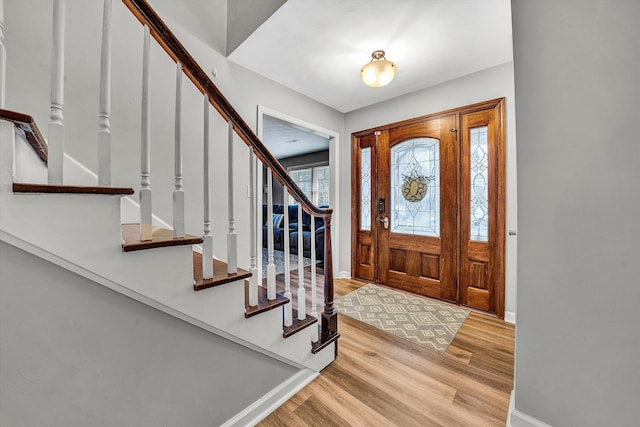 entryway featuring wood-type flooring