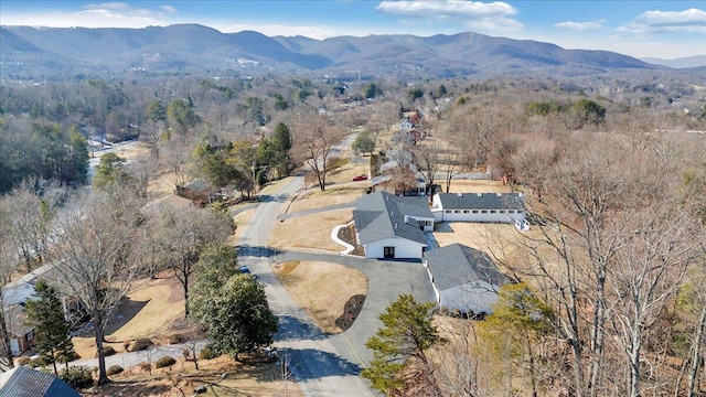 aerial view featuring a mountain view