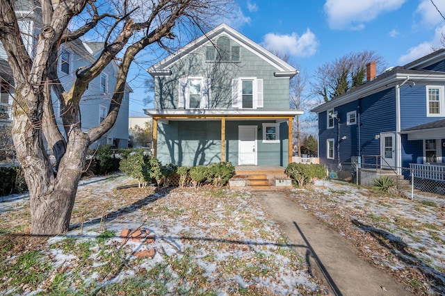 view of front property with a porch