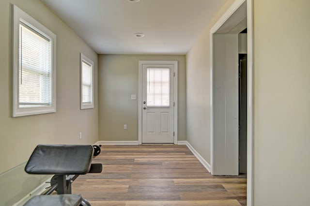 entrance foyer featuring light hardwood / wood-style floors