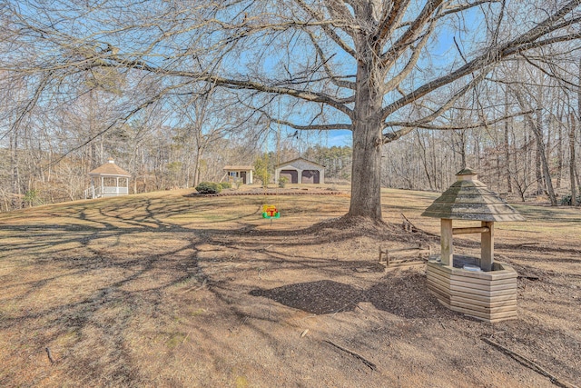 view of yard with a gazebo