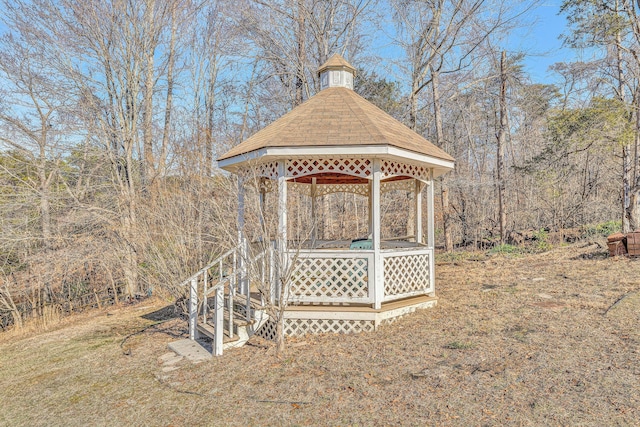 exterior space with a gazebo