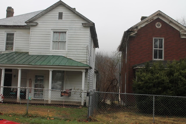 exterior space with covered porch