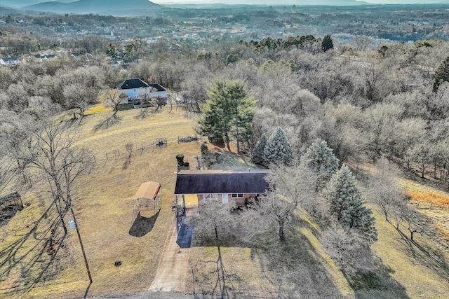 drone / aerial view featuring a rural view