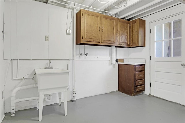 washroom with cabinets