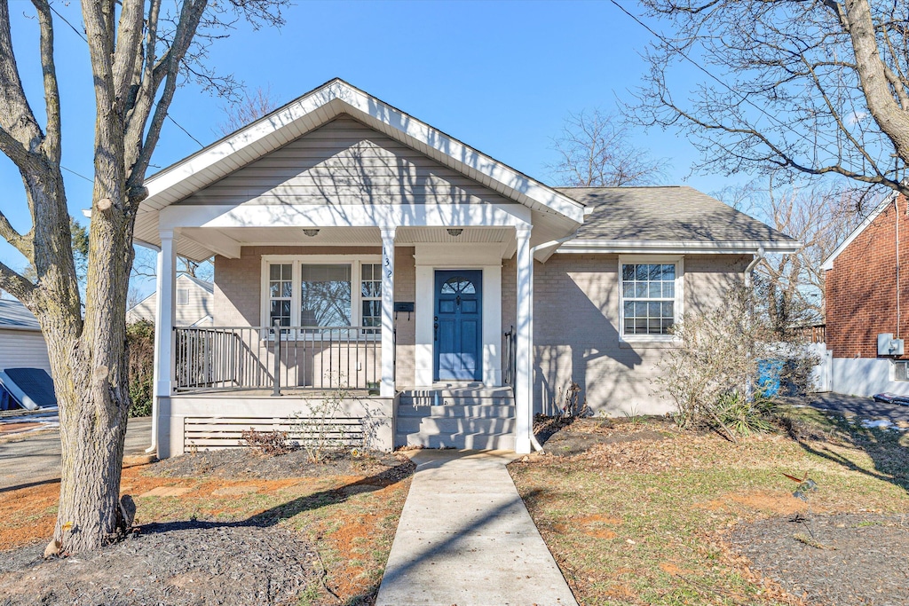 bungalow-style house with a porch