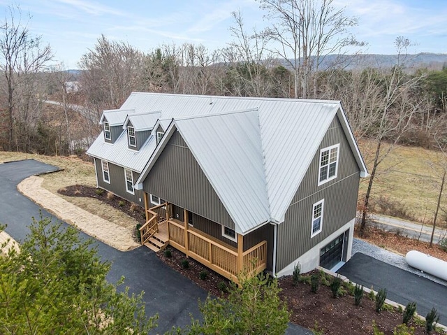 exterior space featuring a garage