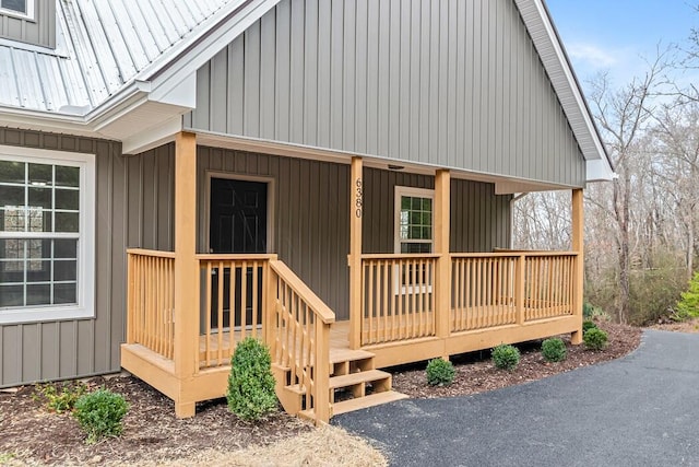 exterior space with a porch