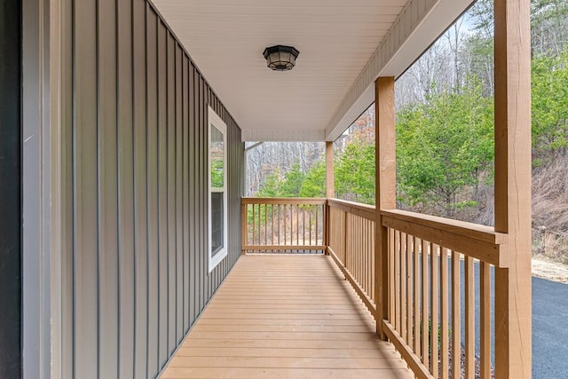 wooden terrace featuring a porch