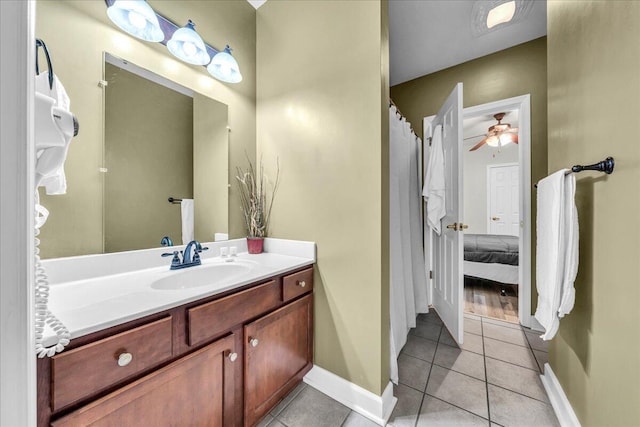 bathroom featuring vanity and tile patterned floors