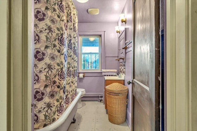 bathroom with a bathtub and vanity