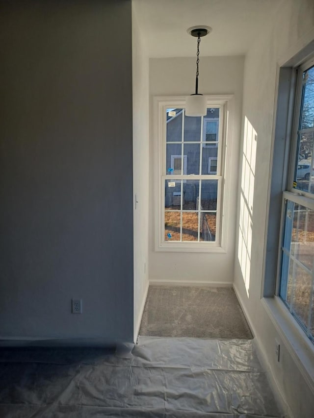 view of unfurnished dining area