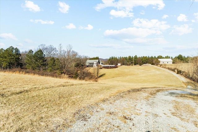 view of road featuring a rural view