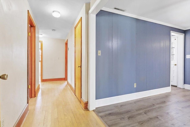 corridor featuring light wood-type flooring