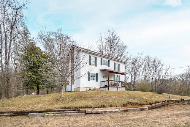 view of front property with a front lawn