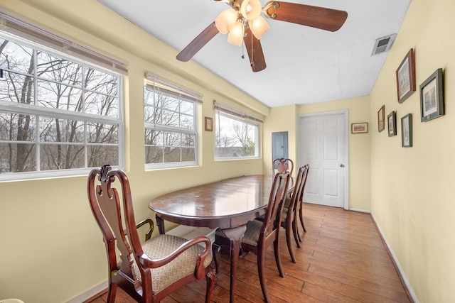 dining area featuring wood-type flooring