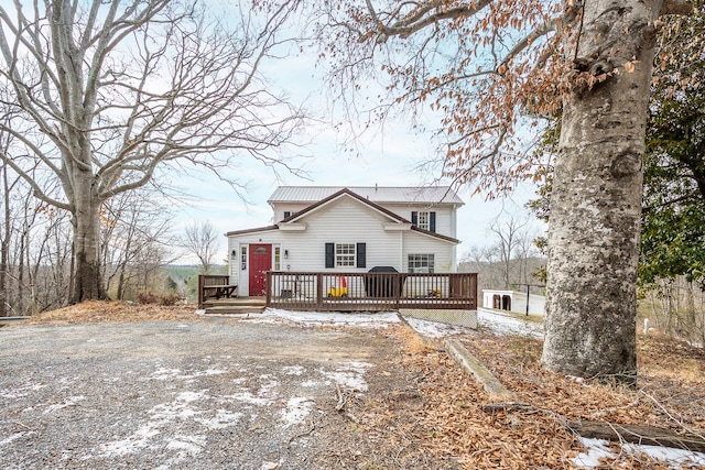 view of front of house featuring a deck