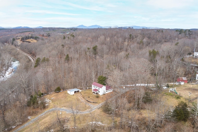 bird's eye view featuring a mountain view