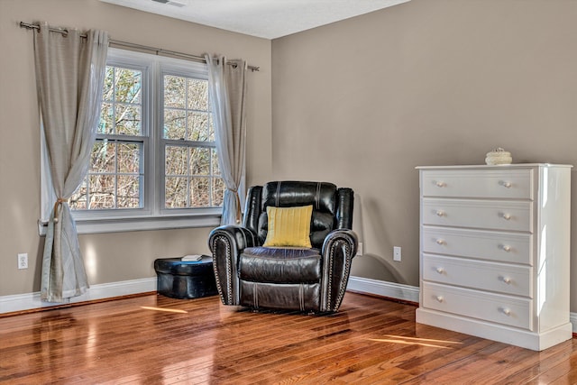 living area featuring wood-type flooring