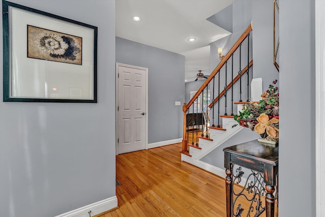 foyer entrance featuring light hardwood / wood-style floors