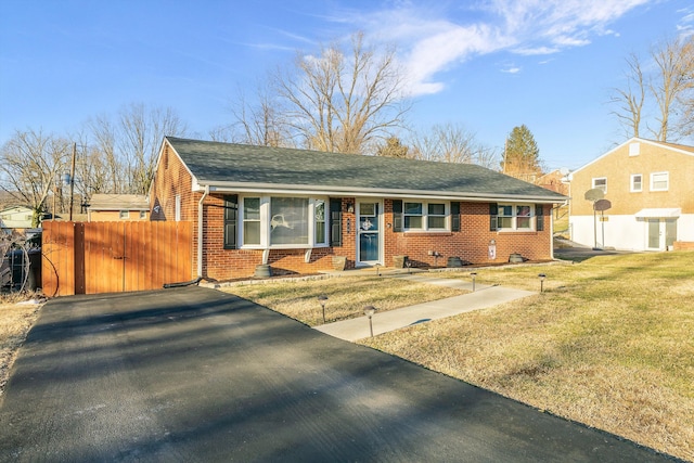 view of front of home with a front yard