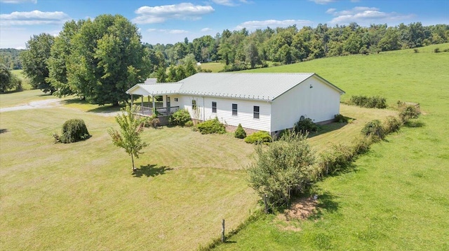 drone / aerial view featuring a rural view