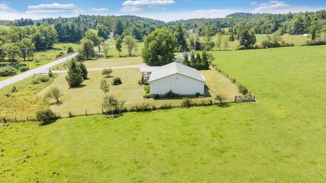 drone / aerial view featuring a rural view