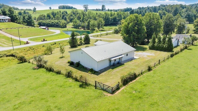 bird's eye view with a rural view