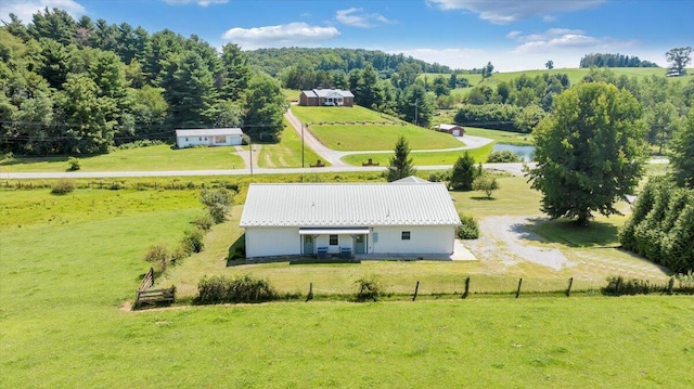 aerial view featuring a rural view