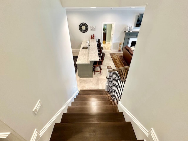 view of stairway