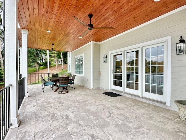 view of patio / terrace featuring ceiling fan
