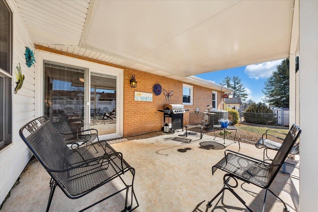 view of patio / terrace featuring a grill