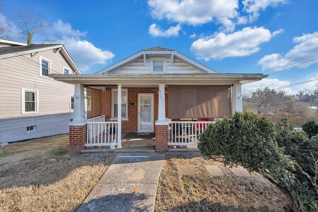 view of front facade featuring covered porch