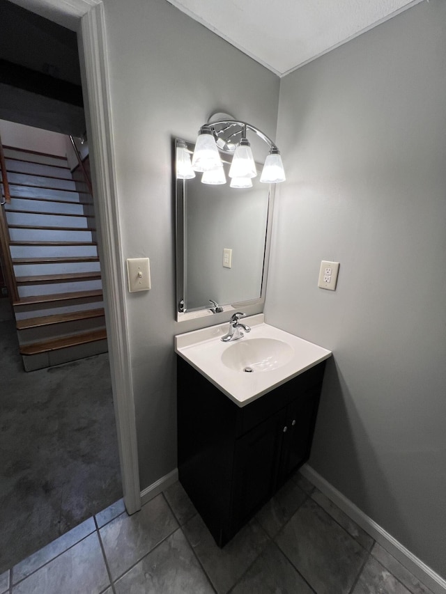 bathroom featuring vanity and tile patterned floors