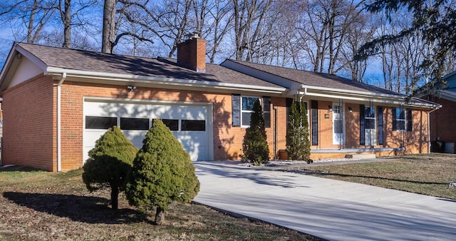 ranch-style home with a garage