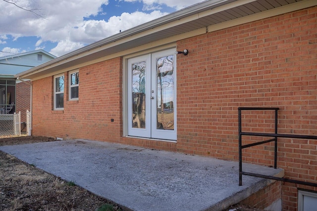 exterior space with french doors