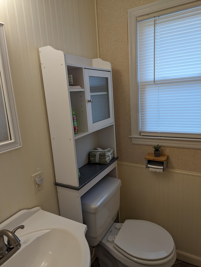 bathroom with sink and toilet