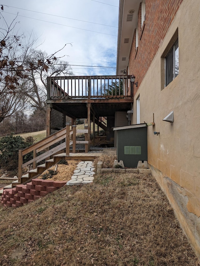 exterior space featuring a deck