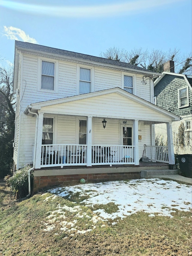 view of front facade with covered porch