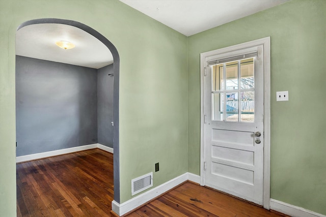 entryway featuring dark hardwood / wood-style flooring