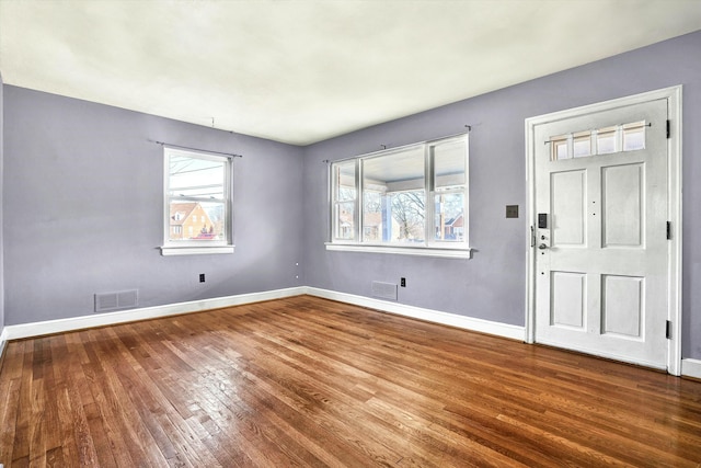 foyer featuring hardwood / wood-style floors and a wealth of natural light