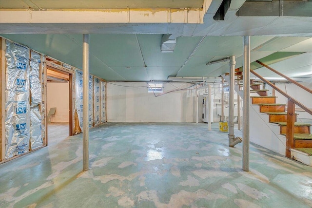 below grade area featuring stairway