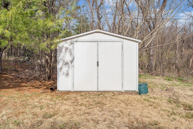 view of shed