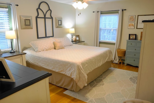 bedroom featuring light hardwood / wood-style floors