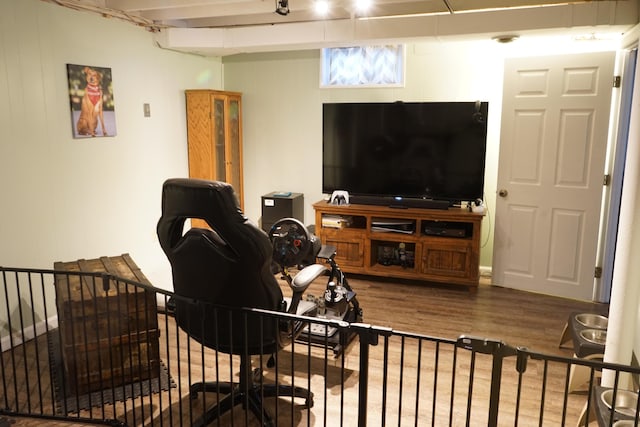 living room featuring hardwood / wood-style flooring